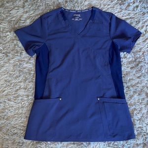 Cherokee iFlex women’s scrub top mock wrap knit panel